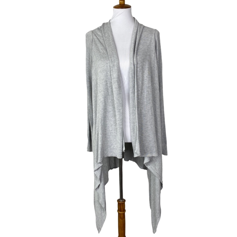 Chico’s Waterfall Open Front Sweater Sz 2 (L) Gray